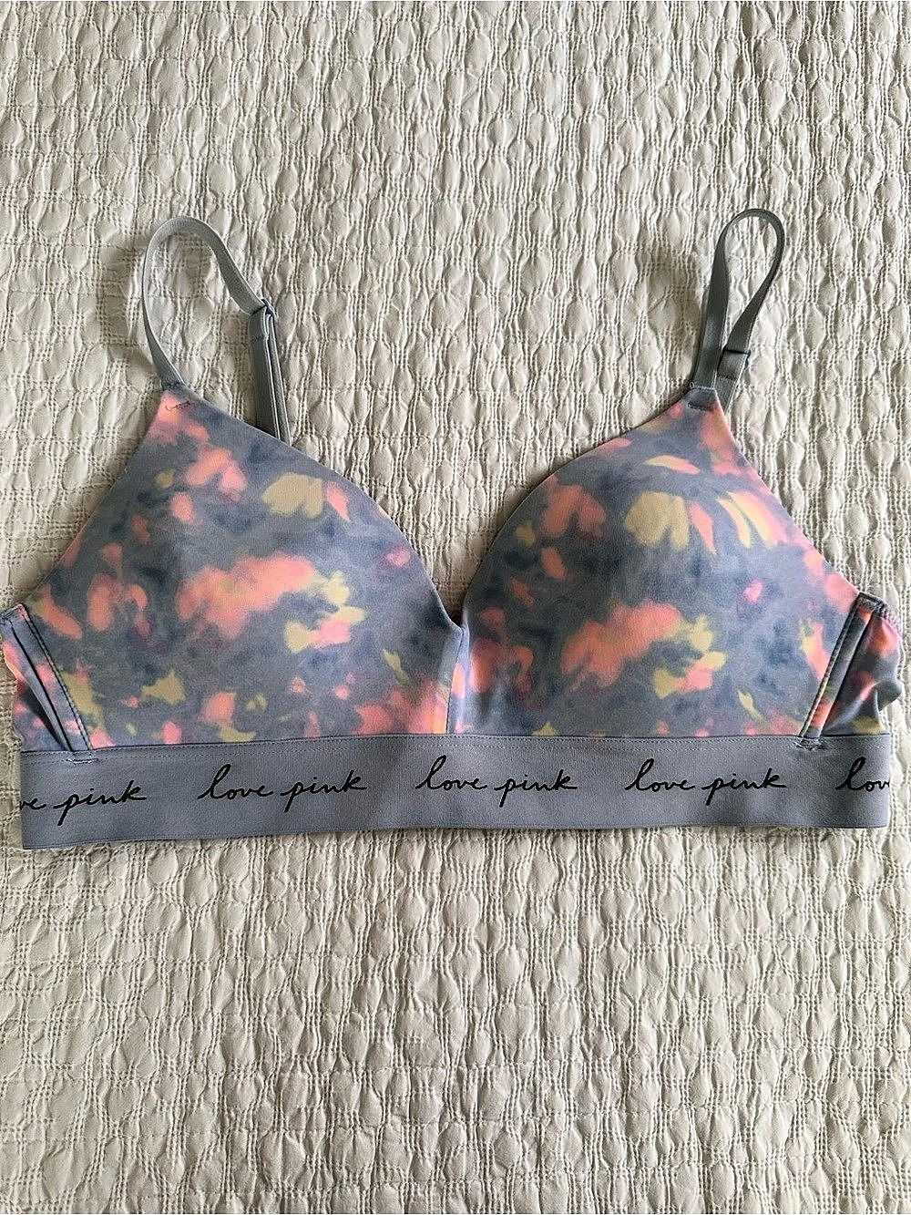 Victoria's Secret PINK Floral Bra Gray & Size 36B